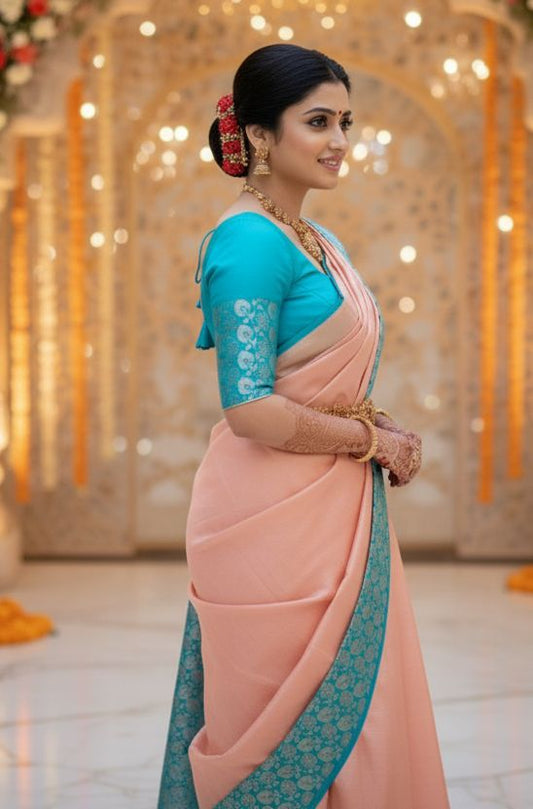 Asthetic Kanjeevaram Silk Sarees ✨️ with Running Blouse