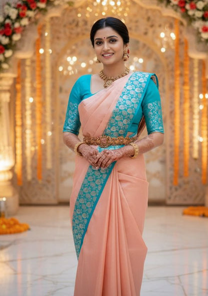 Asthetic Kanjeevaram Silk Sarees ✨️ with Running Blouse