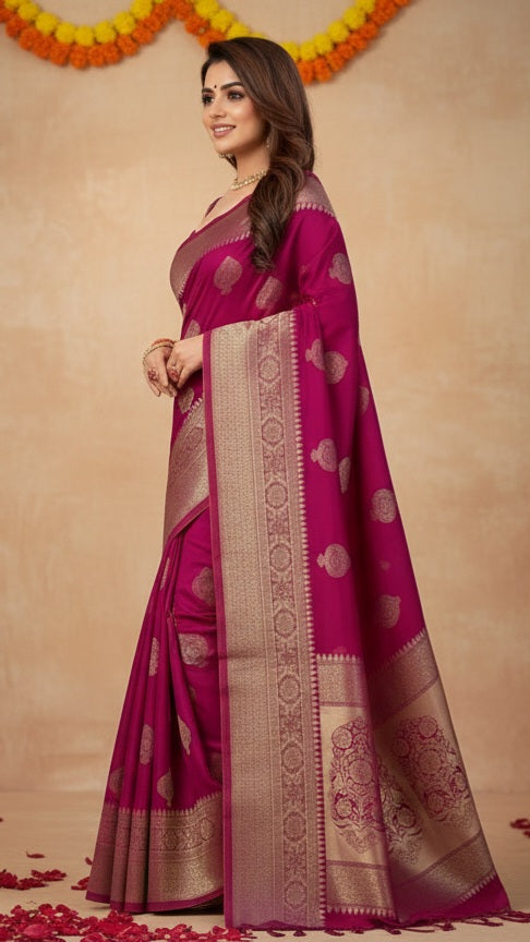 Saree, Signagraph Woven,✨ Embellished Kanjivaram Pure Silk, Art Silk Saree*